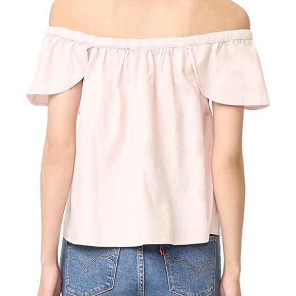 Sincerely Jules, Carmen Flutter Sleeve, Off The Shoulder  Pink Top, Size Large - Picture 9 of 14